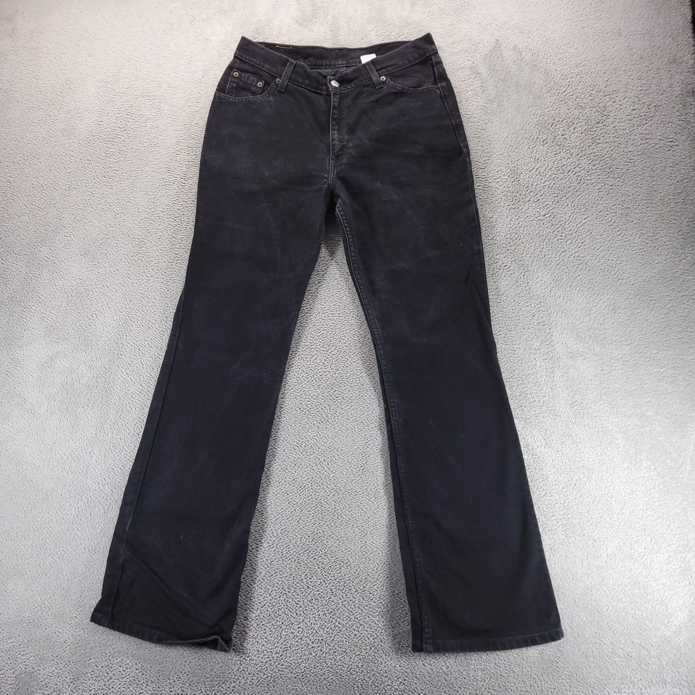 VTG Levis 517 Jeans Womens 13 Black Bootcut Slim Fit Mid Rise Stretch Y2K